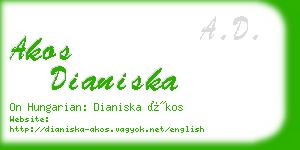 akos dianiska business card